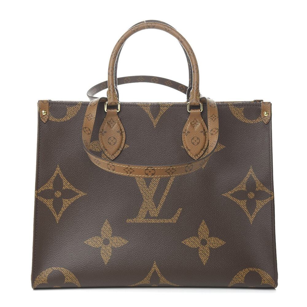 Louis Vuitton OnTheGo MM Reverse Monogram Giant Canvas Shoulder Tote Bag